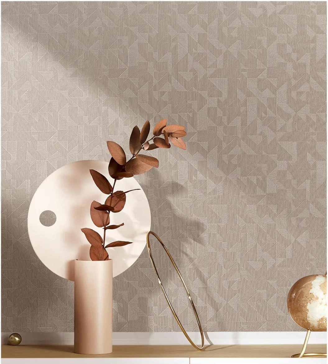 Motif wallcovering in a furnished room